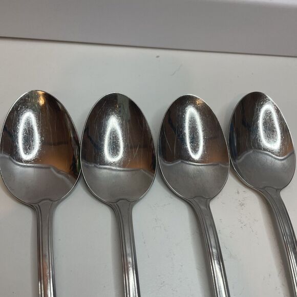 SET OF 4 ONEIDA MIDTOWNE STAINLESS STEEL 6-7/8" OVAL SOUP/PLACE SPOONS - Picture 2 of 7